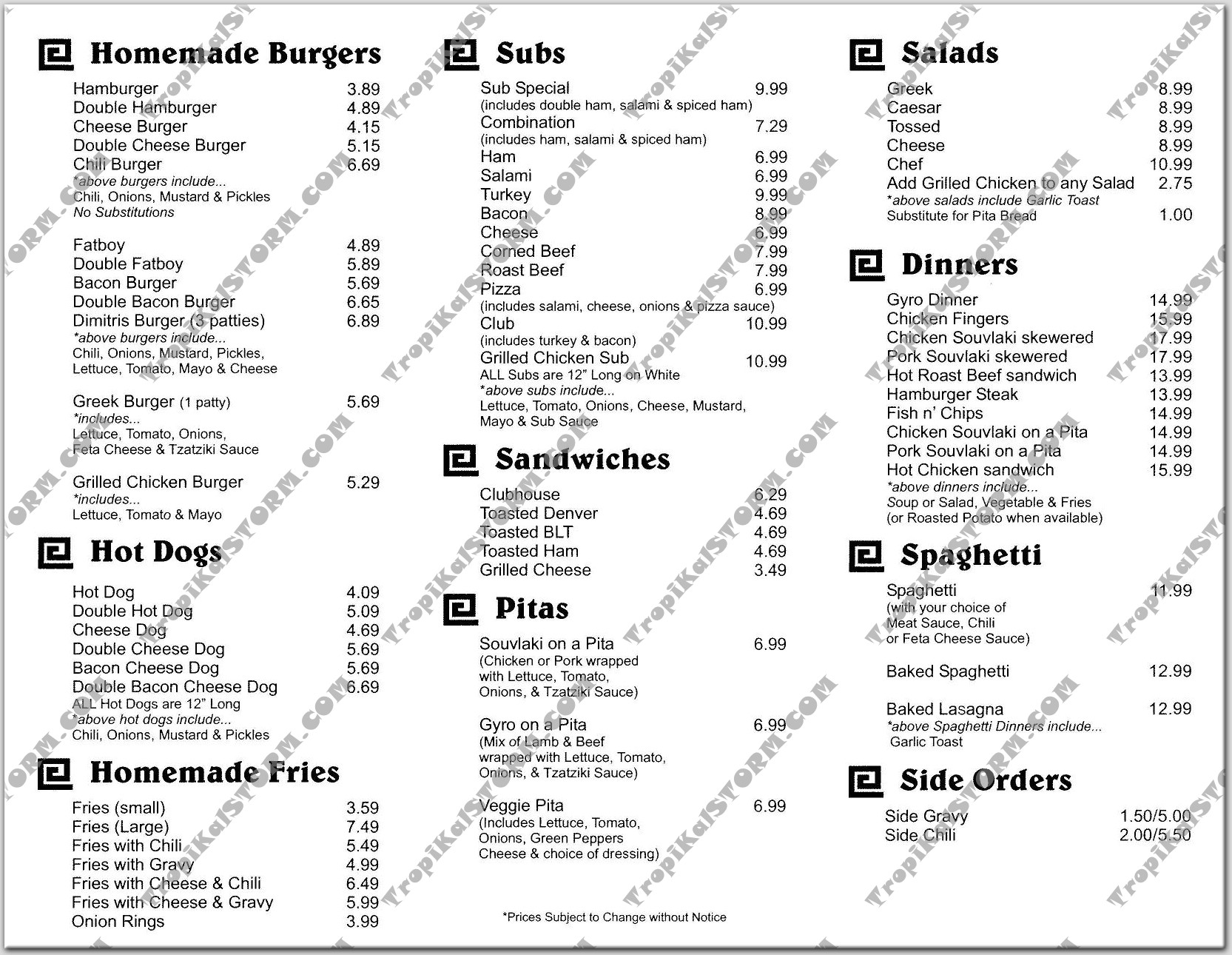 Chinese Restaurant Menu King Chinese Restaurant Menu